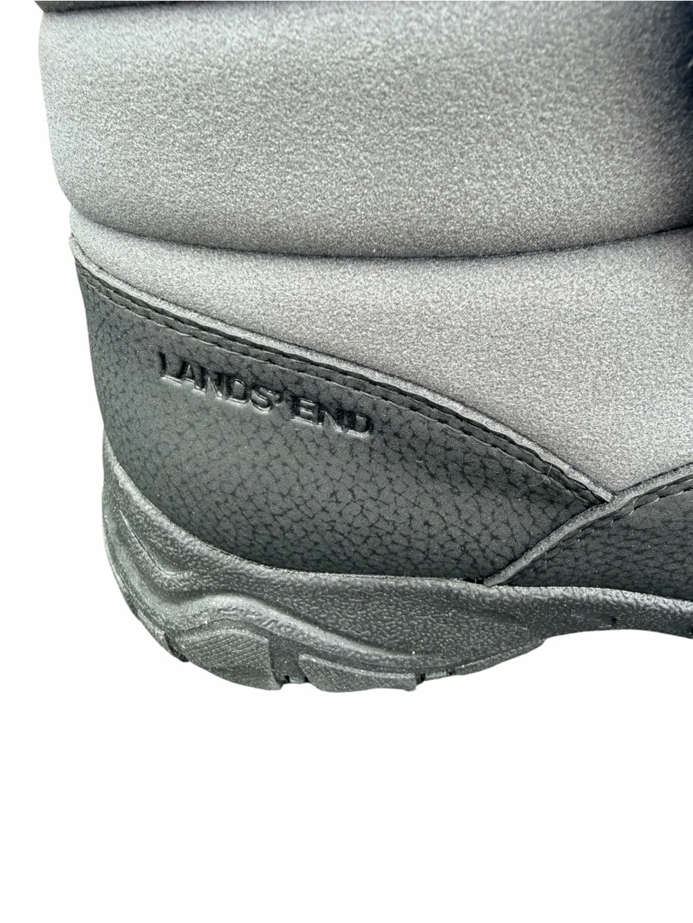 Lands End Expedition Men’s Waterproof Insulated Slip On Winter Boots Gray NWOB 9